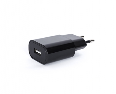 5V2A USB Charger with EU Plug Slim Black