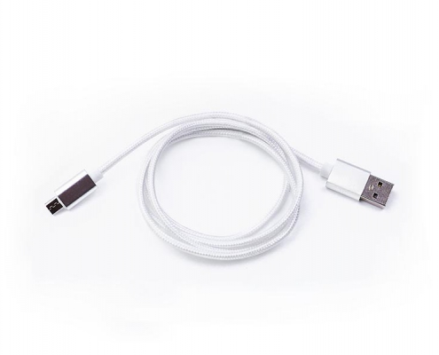 Micro USB Cable Nylon Braided Silver